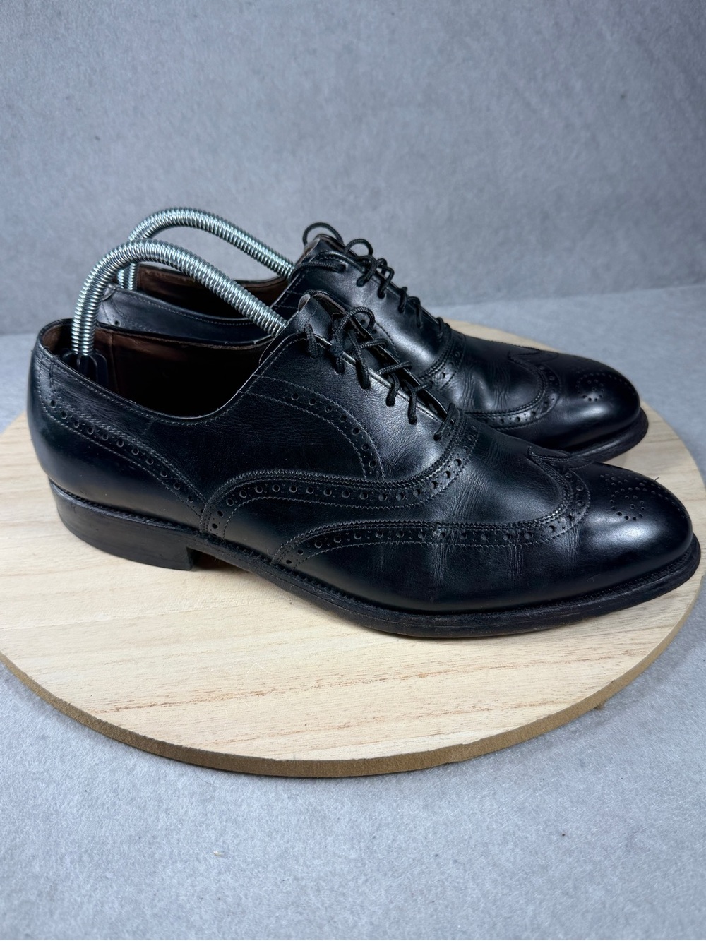 Allen Edmonds Chester Men’s 9.5 D Black Leather Wingtip Oxford Shoes USA Brogue